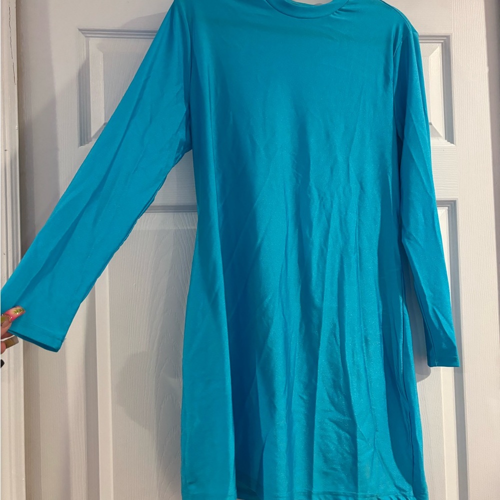 Finesse Turquoise Long Sleeve Dress